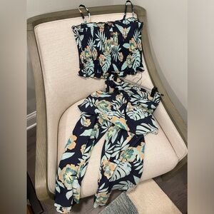 Roxy secred sister smoched top and wide leg pants